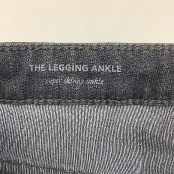 AG ADRIANO GOLDSCHMIED Gray The Legging Ankle Super Skinny Raw Slit Hem Jeans - Picture 3 of 15